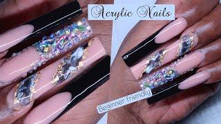 DIY WATCH ME WORK BLACK FRENCH NAILS! #101