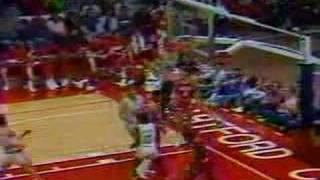 Larry Bird behind the backboard unbelievable shot