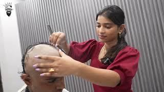 HEAD SHAVE BY FEMALE BARBER | LADY BARBER HEAD SHAVE | RAINBOW BEAUTY AND TATOO