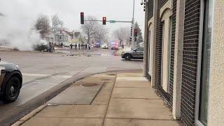 Sioux Falls intersection closed by flaming vehicle