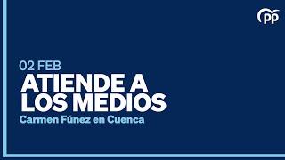 Carmen Fúnez atiende a los medios en Cuenca