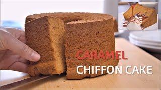 【お菓子作り】キャラメルシフォンケーキの作り方 / Caramel Chiffon Cake Recipe【ASMR】