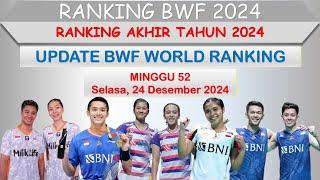 Ranking BWF 2024 │ Ranking Akhir Tahun 2024 │