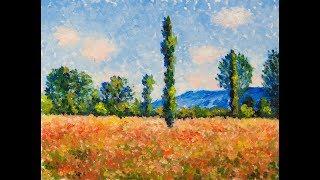 Татьяна Зубова. Пишем маслом маковое поле К. Моне | Oil painting Tatiana Zubova |Poppy field Monet