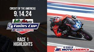 BellissiMoto Twins Cup Race 1 at Circuit of the Americas 2024 - HIGHLIGHTS | MotoAmerica