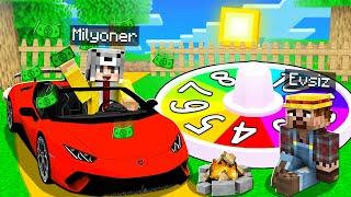 EVSİZ VS MİLYONER OYUNU OYNADIK  - Minecraft