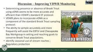 Application of eDNA w/ electrofishing methods to improve management of wild brook trout populations