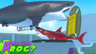 Trying to Flush the RED MEGALODON Down the Magic Toilet...and things got crazy - Amazing Frog