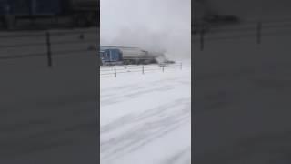 Multi car accident in snow