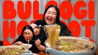 HUGE HOMEMADE KOREAN BBQ BULGOGI HOT POT  MUKBANG 먹방 EATING SHOW! | MONDAY MUNCHIES