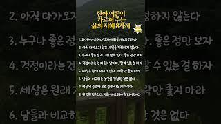 진짜 어른이 가르쳐 주는 삶의 지혜 8가지 #40대 #50대 #60대 #70대 #자기계발 #인생조언 #감동글 #성공명언 #명언 #좋은글 #인생명언 #삶의지혜