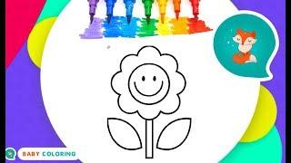 Flower - simply Coloring For Kids - Youtube Videos For Children