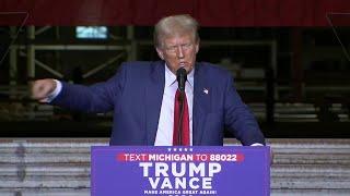 Former Donald Trump claims "thousands" present when he arrived in Potterville