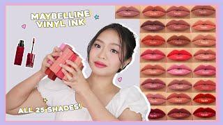 MAYBELLINE SUPERSTAY VINYL INK (ALL 25 SHADES SWATCHES) | phonycore 2024 (Philippines)