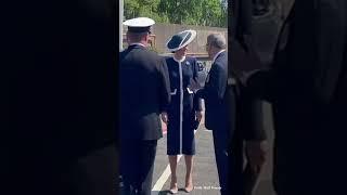 The Prince and Princess of Wales arrive to christen HMS Glasgow