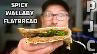 Paddy Joe Cooking Lahmacun - Spicy Wallaby Flatbread - Foodie Trekker