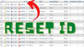 Clear, Reset ID Counter of MySQL Table