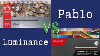 Caran D'ache Luminance Colored Pencils ~vs~ Caran D'ache Pablo Colored Pencils - Comparison Review