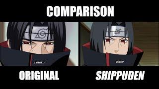 Itachi VS Sasuke - Naruto (Original VS Shippuden) Comparison Side by Side