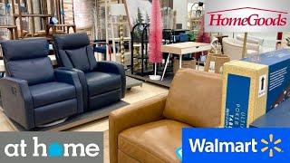 HOMEGOODS WALMART AT HOME FURNITURE SOFAS ARMCHAIRS DECOR SHOP WITH ME SHOPPING STORE WALK THROUGH