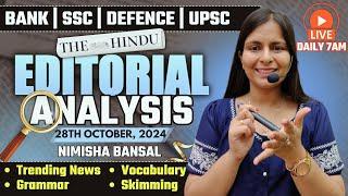 Editorial Analysis | 28th October, 2024 | Vocab, Grammar, Reading, Skimming | Nimisha Bansal