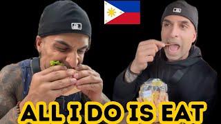 Trying different foods in the Philippines