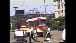 100 Jahre elektrische Strassenbahn in Leipzig - Fahrzeug-Corso am Hbf. - 08.06.96