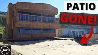 Massive Waves Destroy Beach House Wall and Patio (Raw Storm Footage)