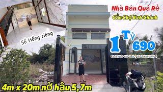 Nhà Mới Xây 4PN Gần Chợ Bình Chánh Đường Xe hơiSHR Giá Rẻ đường xe hơi đúng 1,69 tỷ không phát sinh