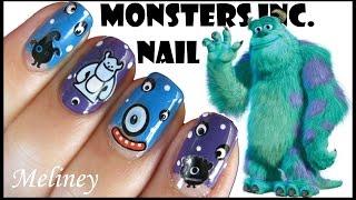 HALLOWEEN NAILS | MONSTERS INC DISNEY CARTOON NAIL ART STICKERS DESIGN | MELINEY TUTORIAL