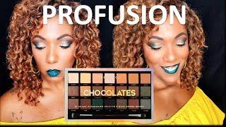 Profusion Cosmetics Chocolates Eyeshadow Palette - Easy Gold & Green Eyeshadow Look