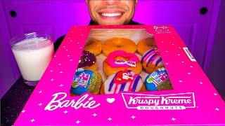 ASMR Barbie Krispy Kreme Donuts Milk Eating Mouth Sounds No Talking Jerry Candy Show