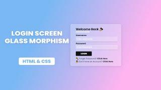 Glassmorphism Login Form HTML, CSS [Glassmorphism Effect] - Codingscape.