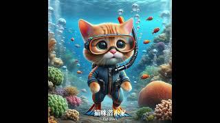 猫咪潜水家 Cat diver #cat #cute #cutecat #funny #kitten #pets #animals #funnycats #kitty