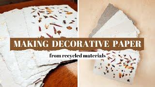 MAKING DECORATIVE PAPER - How to Make HANDMADE PAPER from recycled materials