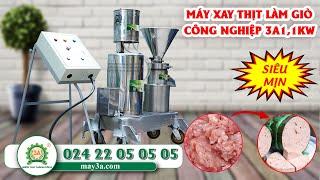 Máy xay thịt làm giò chả siêu mịn 3A11Kw || Máy xay thịt công nghiệp sản xuất xúc xích, giò chả