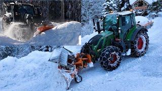 Winter service at LU DENGG with Fendt and Valtra | snowplowing on forest roads in the mountains |