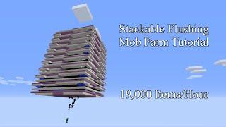 Stackable Flushing Mob Farm 2.2 Tutorial - 19,000 Items/Hour in Minecraft 1.9