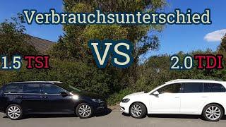 Verbrauchsunterschied 1.5 TSI vs. 2.0 TDI - Lohnt sich der TDI noch? [AUTOBAHN TEST]