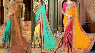 Latest Wedding Georgette Saree | Party Wear Embroidery Georgette Saree | Fashion Style Corner