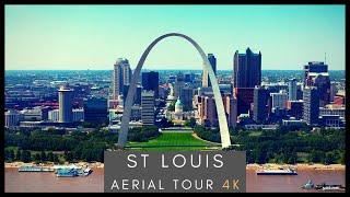 Downtown St Louis - 4K AERIAL TOUR SKYLINE TOUR