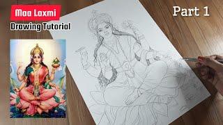 laxmi maa drawing, Outline Drawing tutorial