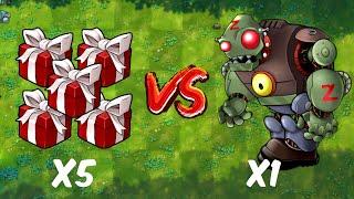 PVZ 1 Fusion Challenge! 5 Fusion Plants Boxes VS 1 Robot Giga Gargantuar - Who Will Win?