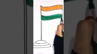 How to Draw India Flag drawing Independence day #shorts #learnforkids