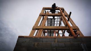 Framing turret windows.