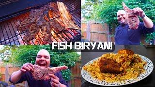 Rustic Fish Biryani on Log Fire | Sizzling Tomahawk Steak BBQ