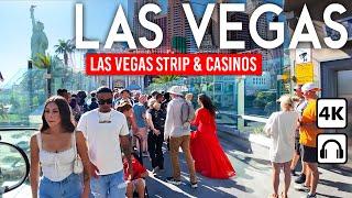 LAS VEGAS, Nevada USA  4K Walking Tour, Las Vegas Strip & Casinos 2024