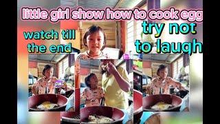 THE little GIRL try to cook salt with egg seasoning