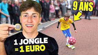 STAR FREESTYLE TE DONNE 1 EURO PAR JONGLE !! (Mini Mbappé est trop fort en jongle)