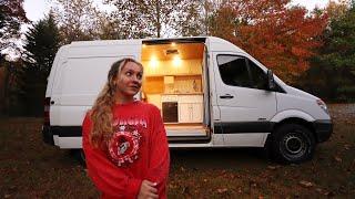 cozy fall night camping in my van {van life}